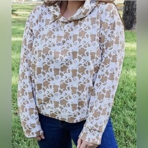 Simpley Southern Cow Print Hoodie XL